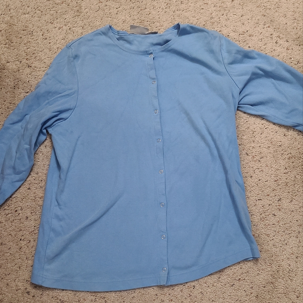 Basic Editions blue button up cardigan. X.